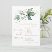 Elegant Floral Wedding Invitation Kaart (Staand voorkant)