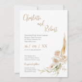 Elegant Floral Wedding Invitation Kaart (Voorkant)