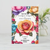 Elegant Floral Wedding Invitation Kaart (Staand voorkant)