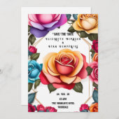 Elegant Floral Wedding Invitation Kaart (Voorkant / Achterkant)