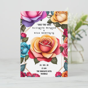 Elegant Floral Wedding Invitation Kaart