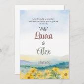 Elegant Floral Wedding Invitation Kaart (Voorkant / Achterkant)