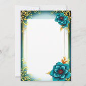 Elegant Floral Wedding Invitation Kaart (Achterkant)