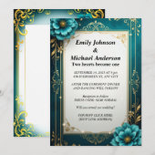 Elegant Floral Wedding Invitation Kaart (Voorkant / Achterkant)