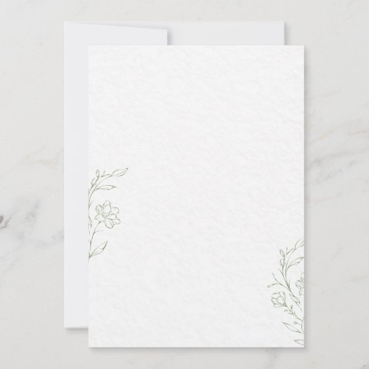 Elegant Floral Wedding Invitation Kaart (Achterkant)