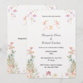 Elegant Floral Wedding Invitation Kaart (Voorkant / Achterkant)