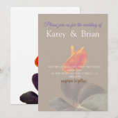 Elegant Floral Wedding Invitation Kaart (Voorkant / Achterkant)
