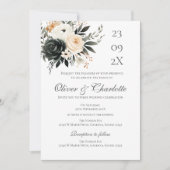 Elegant Floral Wedding Invitation Kaart (Voorkant)