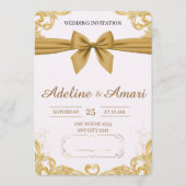 Elegant Floral Wedding Invitation Kaart (Voorkant)