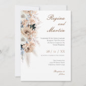Elegant Floral Wedding Invitation Kaart (Voorkant)