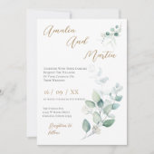 Elegant Floral Wedding Invitation Kaart (Voorkant)