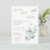 Elegant Floral Wedding Invitation Kaart (Staand voorkant)