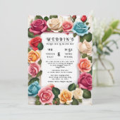 Elegant Floral Wedding Invitation Kaart (Staand voorkant)
