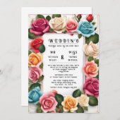 Elegant Floral Wedding Invitation Kaart (Voorkant / Achterkant)