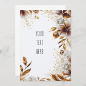 Elegant Floral Wedding Invitation Kaart (Voorkant / Achterkant)