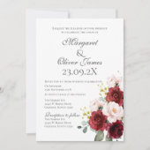 Elegant Floral Wedding Invitation Kaart (Voorkant)