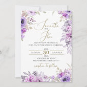 Elegant Floral Wedding Invitation Kaart (Voorkant)