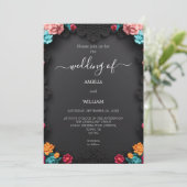 Elegant Floral Wedding Invitation Kaart (Staand voorkant)