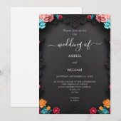 Elegant Floral Wedding Invitation Kaart (Voorkant / Achterkant)