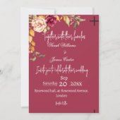 Elegant Floral Wedding Invitation Kaart (Voorkant)