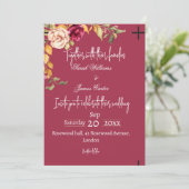 Elegant Floral Wedding Invitation Kaart (Staand voorkant)