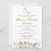 Elegant Floral Wedding Invitation Kaart (Voorkant)