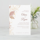 Elegant Floral Wedding Invitation Kaart (Staand voorkant)