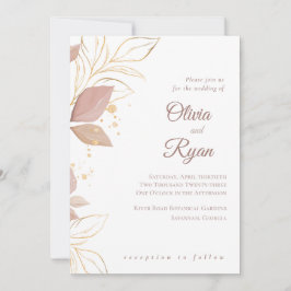 Elegant Floral Wedding Invitation Kaart