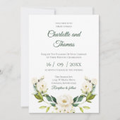 Elegant Floral Wedding Invitation Kaart (Voorkant)