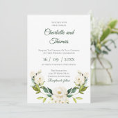 Elegant Floral Wedding Invitation Kaart (Staand voorkant)