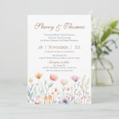 Elegant Floral Wedding Invitation Kaart (Staand voorkant)