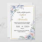 Elegant Floral Wedding Invitation Kaart (Voorkant)