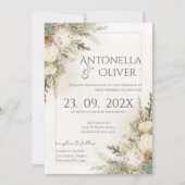 Elegant Floral Wedding Invitation Kaart (Voorkant)