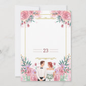 Elegant Floral Wedding Invitation Kaart (Achterkant)