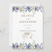 Elegant Floral Wedding Invitation Kaart (Voorkant)