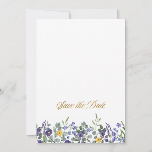 Elegant Floral Wedding Invitation Kaart (Achterkant)
