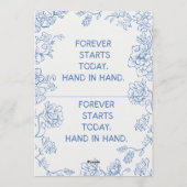 Elegant Floral Wedding Invitation  Kaart (Achterkant)