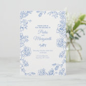 Elegant Floral Wedding Invitation  Kaart (Staand voorkant)
