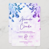 Elegant  Floral Wedding Invitation  Kaart (Voorkant / Achterkant)