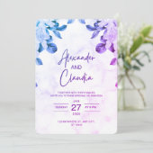 Elegant  Floral Wedding Invitation  Kaart (Staand voorkant)