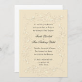 Elegant Floral Wedding Invitation Kaart (Voorkant / Achterkant)