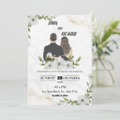 Elegant Floral Wedding Invitation Kaart (Staand voorkant)