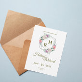 Elegant Floral Wedding Invitation Kaart