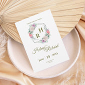 Elegant Floral Wedding Invitation Kaart