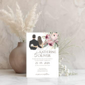 Elegant Floral Wedding Invitation Kaart