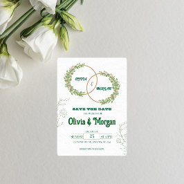 Elegant Floral Wedding Invitation Kaart