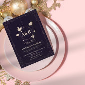 Elegant Floral Wedding Invitation Kaart