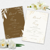 Elegant Floral Wedding Invitation Kaart