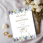 Elegant Floral Wedding Invitation Kaart