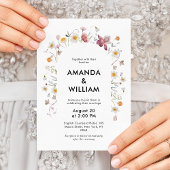 Elegant Floral Wedding Invitation Kaart